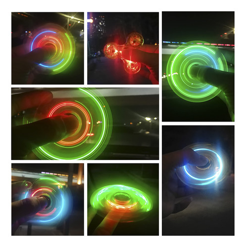 Juguete De Cristal Fidget Spinner, Luz Led, Arcoíris