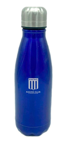 Botella Metalica Azul Con Grabado Full Color Racing Club