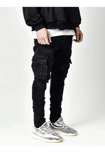 Jeans Ajustados Hombres Con Bolsillos Talones Bajos