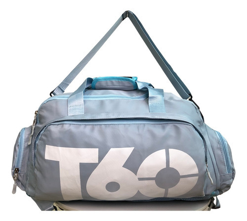 Bolsa Mala T60 Academia Bagagem Viagem C Bolso Impermeável Cor Azul-claro Desenho do tecido Liso