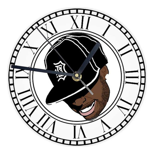 Reloj Redondo Madera Brillante Hip Hop Mod 94