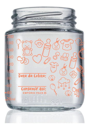 Imagem 2 de 9 de 12 Potes De Vidro Armazenar Leite Materno, Graduação 200ml