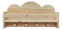 Comprar Perchero Pared Madera Repisa Estante Nube Montessori