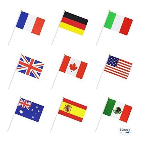 Bandera De 50 Paises Del Mundo Internacional Con Pequeños B