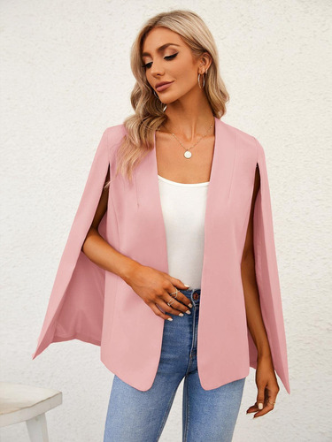 Chaquetas Blazer Tipo Capa Para Mujer, Mangas Con Aberturas