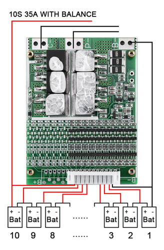 Bateria De Íon De Lítio 36v 35a 10s Placa De Proteção Bms Pc
