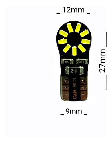 2 Ampolletas Led T10 W5w Canbus Patente Tablero Sinóptico