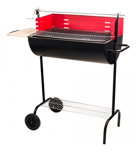 Parrilla Asado 1/2 Tambor 98x69x40cm Negro/rojo-mimbral