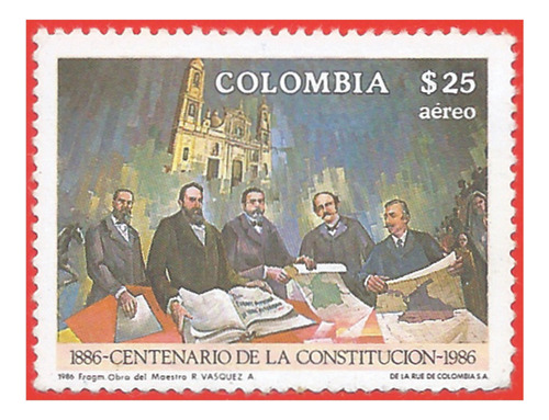 1986 Estampilla Centenario De La Constitución, Colombia Slg1