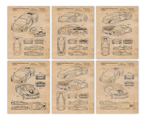 Mclaren Collection Patent Prints, 6 (8x10) Unframed.