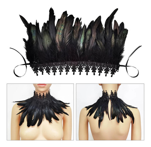 2 Gargantilla De Plumas Góticas, Capa Para El Hombro, Chal