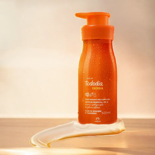 Creme Hidratante Natura Tododia 400ml Gengibre Tangerina Flor De Gengibre E Tangerina