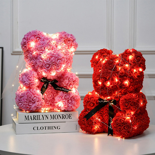Flores De La Inmortalidad Rose Bear Regalo Creativos