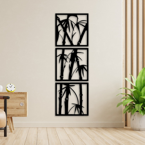 Cuadros Decorativos Modernos Living Bambu Acero Negro