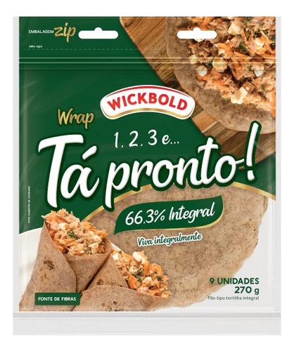 Pão Tortilha Integral Wrap Wickbold Pouch 270g