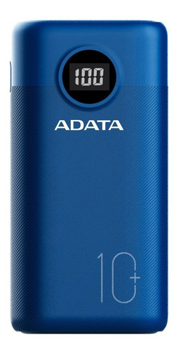 Adata Power Bank Pt100 Bateria Portatil Celulares 10000ma /k Color Azul