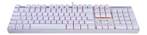 Teclado gamer Redragon Mitra Lunar White K551W QWERTY Redragon DIY Blue português Brasil cor branco com luz RGB