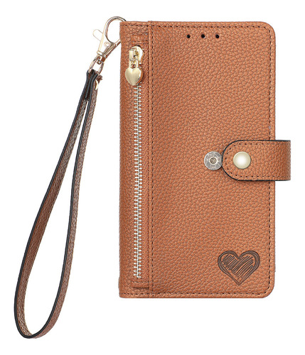 B Funda De Piel Con Cierre De Tarjetas Tipo Cartera Para