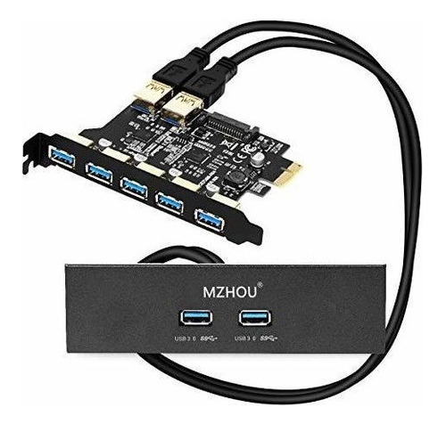 Mzhou 7 Puertos Pci-e A Tarjeta De Expansion Usb 3.0 Con Co