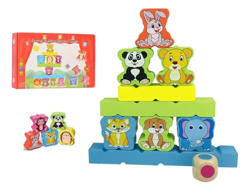 Jenga Madera Animales Niños - Unidad a $4158