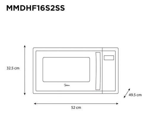 Horno De Microondas Midea 1.6 Pies Cúbicos Acero Inoxidable