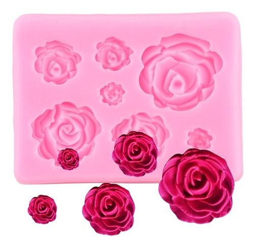 Molde De Silicona Rosas Flores Deja Peonía Fondant Pasta