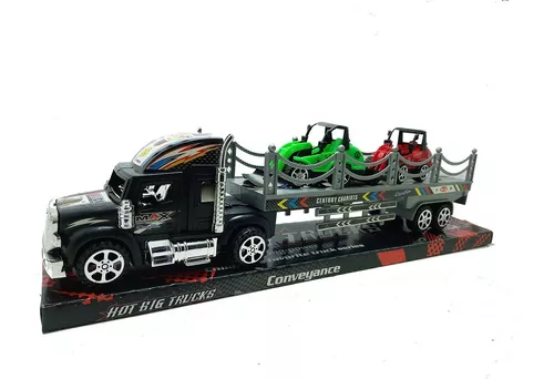 Caminhão Truck A Fricção + 2 Trator Brinquedo Infantil