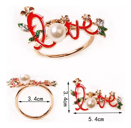9 Anillos Servilleteros De Metal, Navidad Decoración Cenas