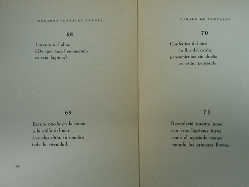 Imagen 2 de 3 de Puñado De Cantares * Eduardo Gonzalez Lanuza * 1940 *