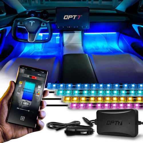 Opt7 Aura Pro Interior Luces De Coche Con Smart App Control,