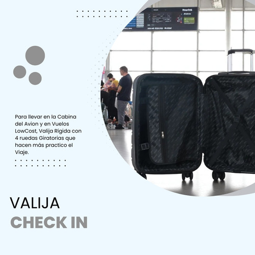 Valija Chica Cabina Check In Platateada Low Cost Liviana Abs