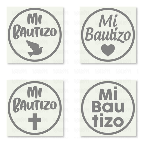 Vinil Adhesivo Sticker Bautizo / Bautismo / Mod. 1 / 15 Pzs