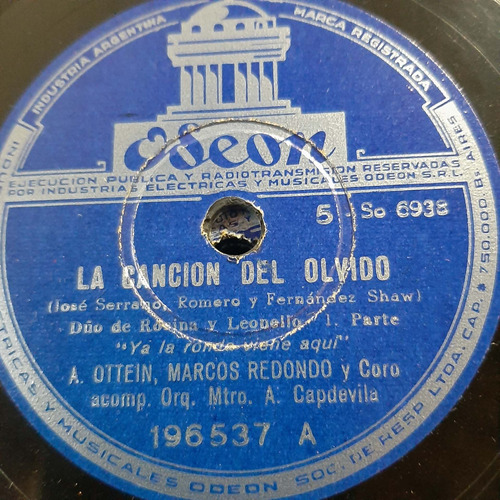 Pasta Angeles Ottein Marcos Redondo Odeon 196537 C175