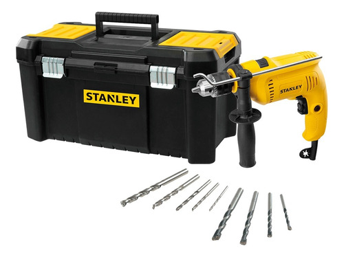 Set Taladro Percutor 600w Stanley Sdh600 Caja 19 PuLG Mechas