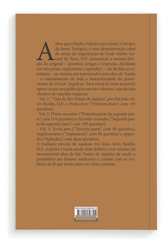 Sinopse Da Suma Teológica - Vol. Ii, De São Tomás De Aquino. 1, Vol. 2. Editorial Paulus, Capa Mole, Edição 1 Em Português, 2022