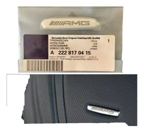 Emblema Mercedes Amg Asiento Respaldo Sillón Metalico X2 Pzs