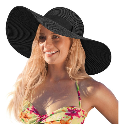 Sombreros De Playa Para Mujer, Sombrero De Paja De Ala Ancha