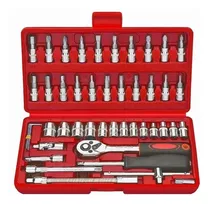 Comprar Juego De Herramientas Mecánicas Dados Llaves Acero 46 Pcs