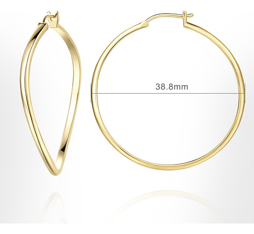 Arracada Tubular Torcido Oro 14k Aretes De Oro Niña Mujer