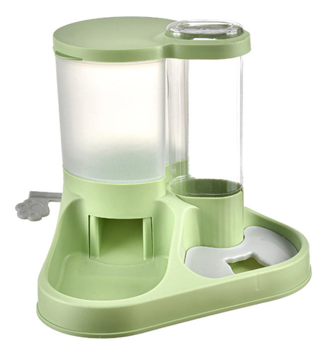 Juego De Dispensador De Agua Y Comida Para Mascotas, Verde