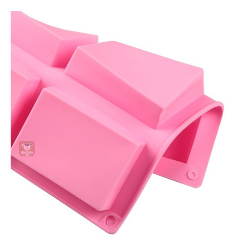 Imagen 4 de 6 de Molde Silicona Rectangular Liso X6 Cavidades Jabon Belgrano