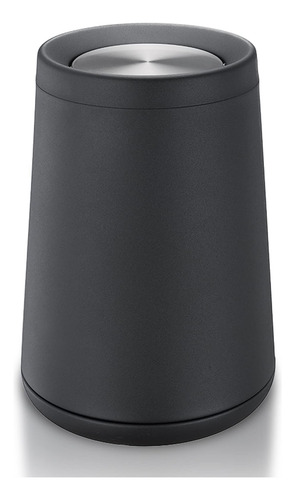Basurero Acero Inoxidable 10l Negro Tapa Abatible Cono Negro