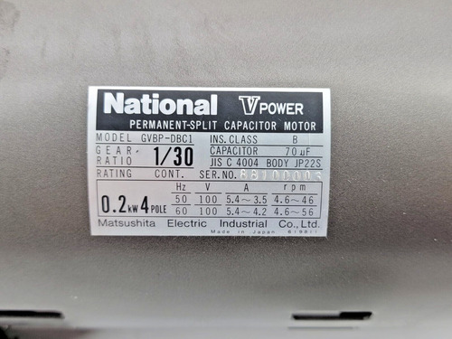New National Gvbp-dbc1 Permanent Split Capacitor Motor 1 Bbt