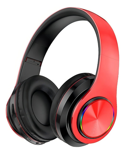 Fone B39 Rgb Luminoso Sem Fio Bt 5.0 Gaming Headset Estéreo Cor Vermelho/preto