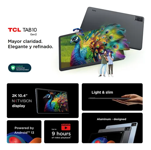 Tablet 10.4'' Tcl Tab 10 Gen2 128gb/4gb + Flip Case + Key Bt