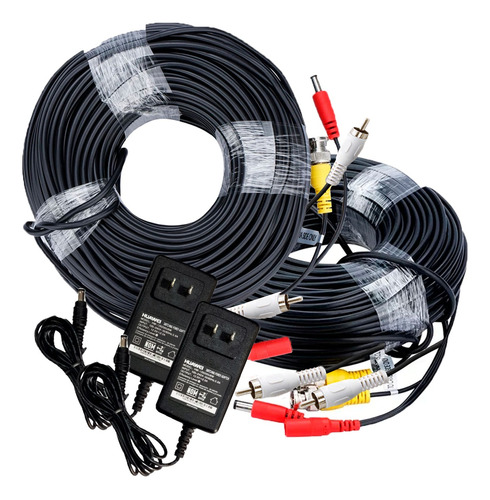 2 Cable Siames 30 Metros Cctv Videovigilancia Con Eliminador