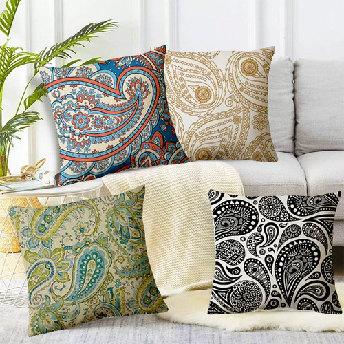 Fundas Cojines Almohada Decorativos Lino Algodón 4pcs 45cm Bohemia