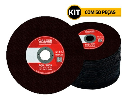 Disco De Corte Esmerilhadeira 4.1/2 X 1,0 Fino Inox 50 Pçs