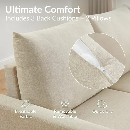 Sofá Cama Convertible En L Con Usb-c Y Almacenamiento Beige