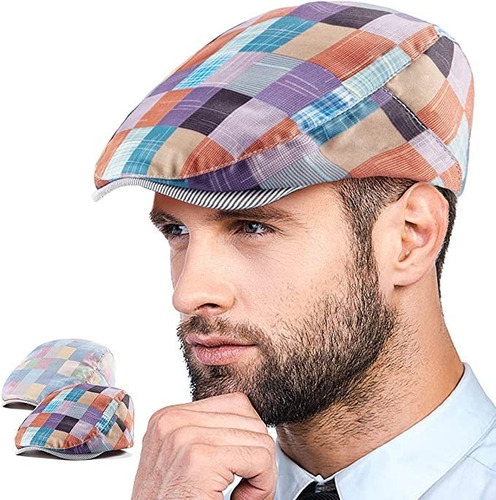 Boina Hombre Golf Parches Flat Cap Baker